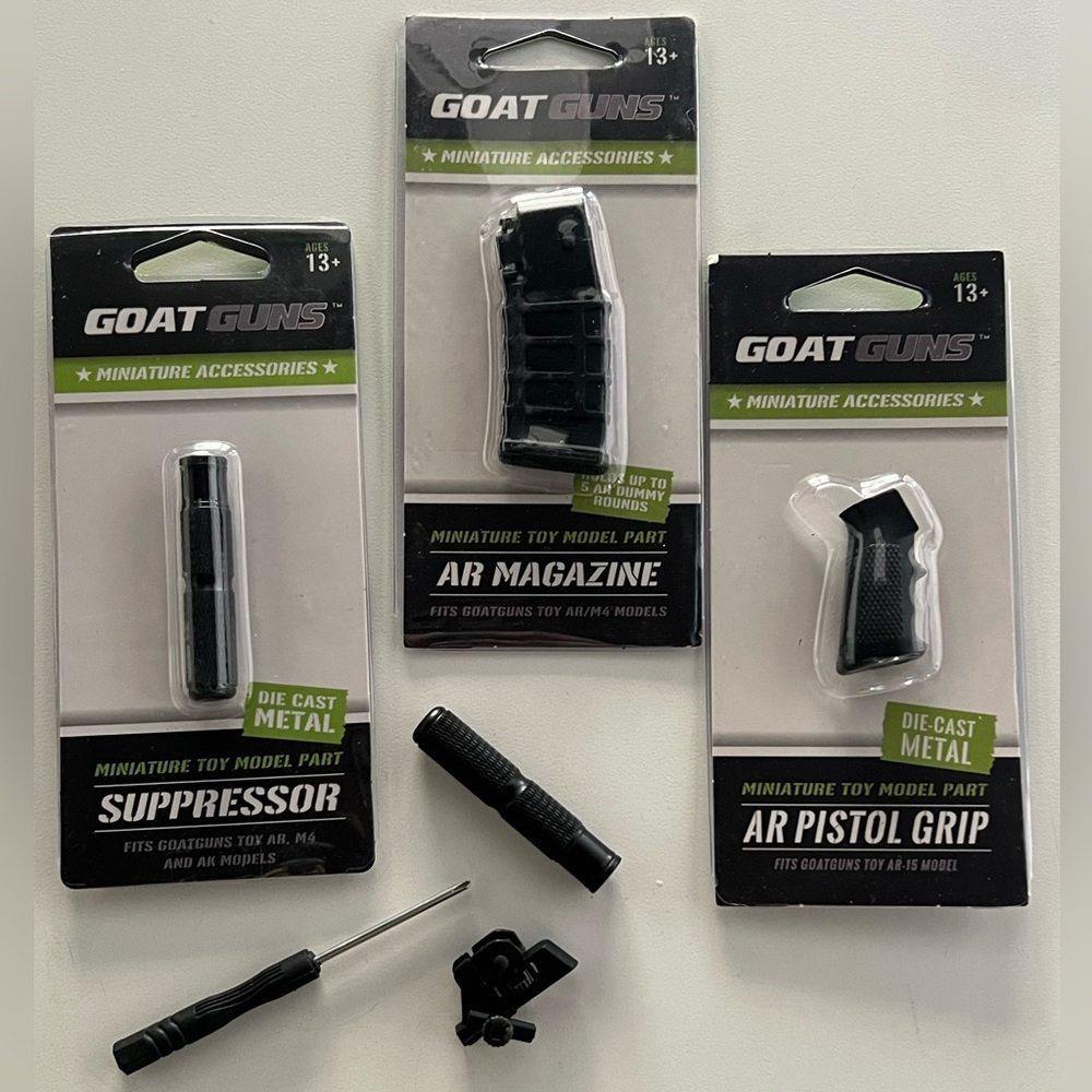 Miniature GOAT GUNS Toy Model Accessories Set